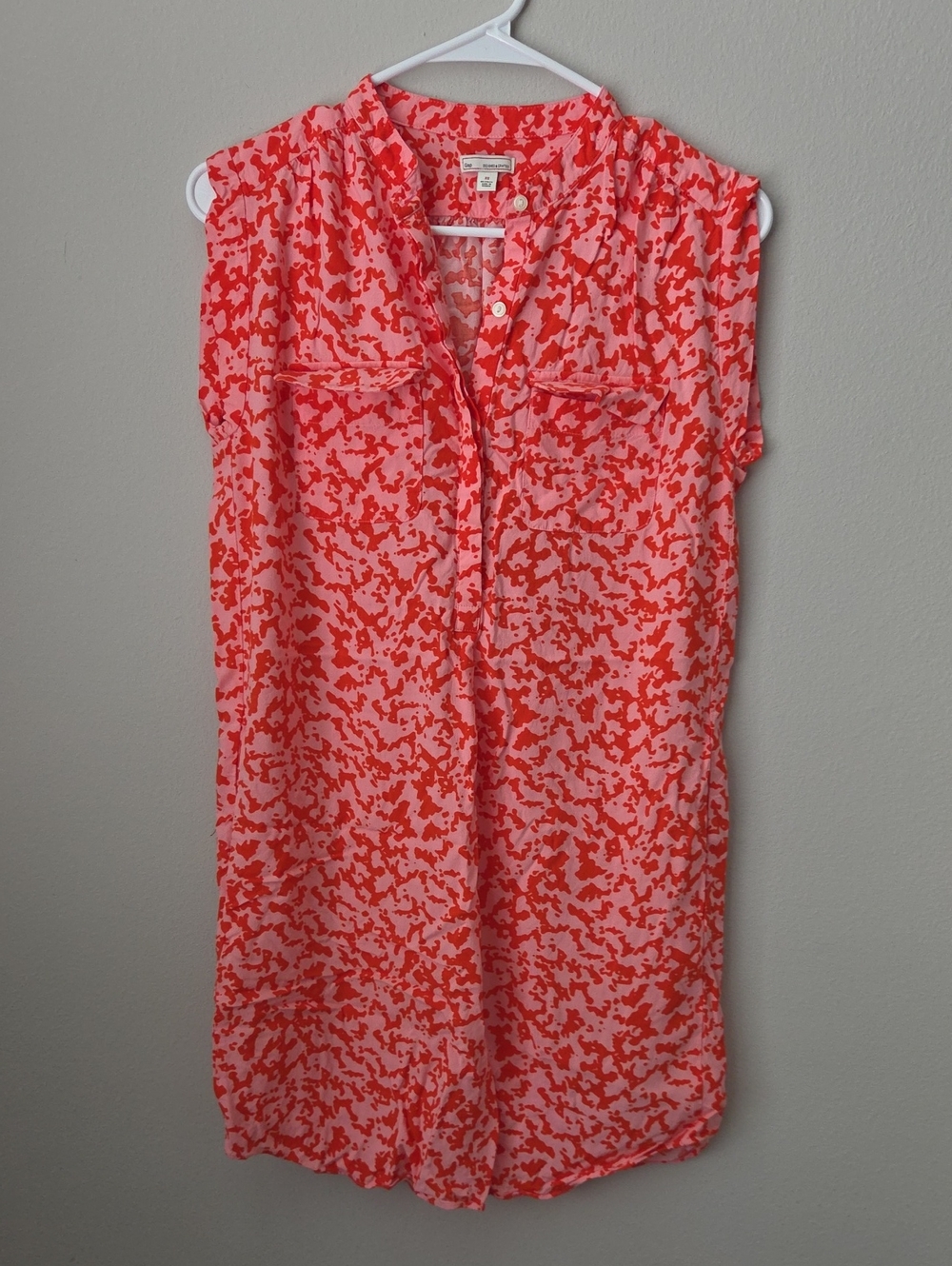 GAP Coral and Pink Sleeveless Tunic Dress